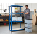 Heavy Duty Shelving Unit with 8x 24L Plastic Storage Boxes - 1600mm High