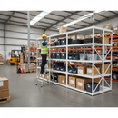 Heavy Duty Metal Shelving Unit - 1800mm High - 90/130kg Capacity - White