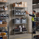 Chrome Wire Shelving Unit - 2130mm High - 300kg Capacity - Premium Industrial Storage