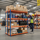 Premium Heavy Duty Industrial Shelving - 2000mm High - 500kg Capacity - Blue & Orange