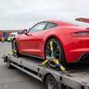 Premium Heavy Duty Car Transporter Wheel Straps Set with Snaphooks and Steel Eye Diverter for Vehicle Recovery