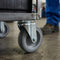 60mm Zinc Plated Swivel Retail Castor Wheel - Grey Rubber, 4-Hole Top Plate - 40kg Load Capacity