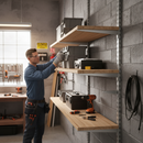 Customizable Twin Slot Wall Mounted Shelving Brackets - Silver Finish