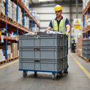 Heavy Duty Large Iron Trolley Dolly with Powder Coating and Swivel Wheels for Easy Transport of Boxed Goods