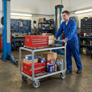 60mm Zinc Plated Swivel Retail Castor Wheel with Brake - Grey Rubber & 4-Hole Top Plate, 40kg Load