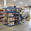 Heavy Duty Industrial Shelving 2440mm High - 200kg Capacity - Melamine - Blue - UK