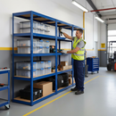 3x Premium Garage Shelving 2130mm | 280kg Per Shelf | ISO Certified Blue Steel Racking UK