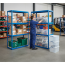 4 Heavy Duty Shelving Units - 1600mm High - Blue with 8x 33.5L Storage Boxes