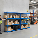 Premium Industrial Shelving - 2440mm High - 400kg Capacity - Steel - Blue