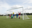 Heavy Duty Junior Football Goal Posts - 60mm Steel Construction with Deep Sockets and Synthetic Hooks - Detail View