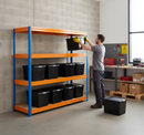 Premium Heavy Duty Shelving with 8x 37L Plastic Storage Boxes - 1770mm High