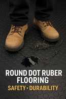 Heavy-Duty Round Dot Rubber Flooring – Non-Slip, Oil-Resistant, R11 Slip Rated – Industrial, Gym & Garage Rolls