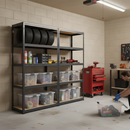 Heavy Duty Shelving Unit with 8x 60L Plastic Storage Boxes - 1800mm High