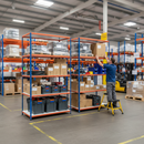 Premium Industrial Shelving - 1830mm High - 200kg Capacity - Melamine - Blue & Orange