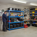 Heavy Duty Shelving Unit - 1770mm High with 8x 62L Plastic Storage Boxes