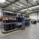 3x Heavy Duty Shelving - 1600mm High - Grey with 12x 37L Plastic Storage Boxes