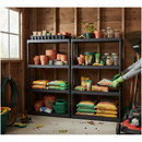 Heavy-Duty Plastic Shed Shelving | 1760mm High | 20kg Per Shelf | Charcoal Weatherproof