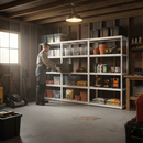 4 Tier Heavy Duty Metal Shed Shelving - 1800mm High - 90/130kg Capacity - White