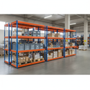 Heavy Duty Industrial Shelving 2440mm High | 400kg Per Shelf | Steel Racking | Blue & Orange