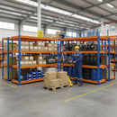 Heavy Duty Industrial Shelving - 1770mm High - 600kg Load Capacity - Blue & Orange