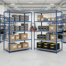 Premium Industrial Shelving - 1830mm High - 200kg Load Capacity - Chipboard - Blue Finish