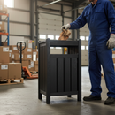 Premium Square Litter Bin Made from Recycled Plastic - Durable, Weatherproof, Maintenance-Free Design with 10+ Years Lifes...