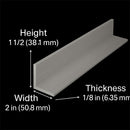 50.8mm x 38.1mm x 3.2mm Aluminium Unequal Angle – High-Quality 6082T6 Aluminium for Structural & DIY Projects