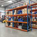 3x Heavy Duty Industrial Shelving - 1677mm High - 400kg Capacity - Steel Construction