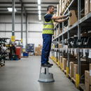 Premium Steel Kick Step with Anti-Slip Treads - Light Grey