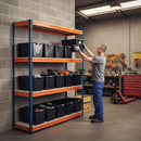 Premium Heavy Duty Shelving - 2000mm High with 12x 62L Plastic Storage Boxes