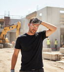 Premium Classic Cotton T-Shirt with Ribbed Collar - Ideal for Outdoor Adventures and Workwear Uniforms - Detail View