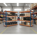 Premium Heavy Duty Garage Shelving - 1800mm High - 500kg Capacity - Blue & Orange