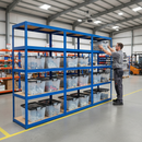 3x Heavy Duty Shelving Units - 1800mm High with 12x 24L Storage Boxes - UK Stock