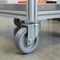 80mm Zinc Plated Swivel Retail Castor Wheel - Grey Rubber, 4-Hole Top Plate - 50kg Load Capacity