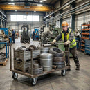 80mm Pressed Steel Fixed Castor Wheel - Black Rubber on Pressed Steel - 60kg Load Capacity