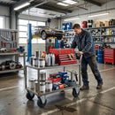 80mm Pressed Steel Fixed Castor with Black Rubber on Polypropylene Wheel - 60kg Load Capacity