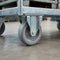 80mm Zinc Plated Fixed Retail Castor Wheel - Grey Thermoplastic Rubber Wheel - 50kg Load Capacity
