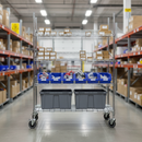 Premium Wire Picking Cart - 4 Levels with Two Sloping Shelves | Industrial Order Picking Trolley