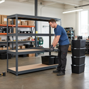 Premium Heavy Duty Shelving with 12x 62L Plastic Storage Boxes - 1770mm High