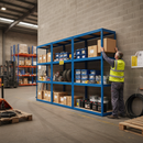 Heavy Duty Garage Shelving - 1600mm High - 200/280kg Load Capacity - Blue