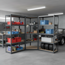 Heavy Duty Corner Shelving Unit - 1800mm High - 200/280kg Capacity - Grey