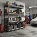 Premium Heavy-Duty Garage Shelving | 1800mm High | 500kg Per Shelf | Boltless Chipboard | Grey Steel