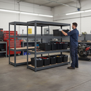 3x Heavy Duty Shelving - 1770mm High - Grey with 8x 62L Plastic Storage Boxes