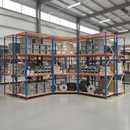 5x Heavy Duty Industrial Shelving - 2440mm High - 340kg Capacity - Melamine - Blue & Orange
