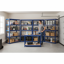 4 Heavy Duty Shelving Units - 1800mm High & 1 Workbench - 1200mm Wide - Blue