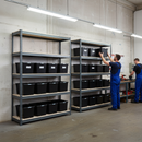 2x Heavy Duty Shelving - 2200mm High - Grey with 12x 62L Storage Boxes