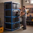 Heavy Duty Industrial Shelving Unit with Recycled Plastic Storage Boxes