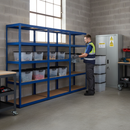 3x Heavy Duty Shelving Units - 1800mm High with 12x 24L Storage Boxes - UK Stock