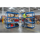2440mm Heavy Duty Melamine Shelving | 400kg Capacity | Blue Industrial Racking UK