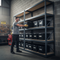 3x Heavy Duty Shelving - 1600mm High - Grey with 12x 37L Plastic Storage Boxes